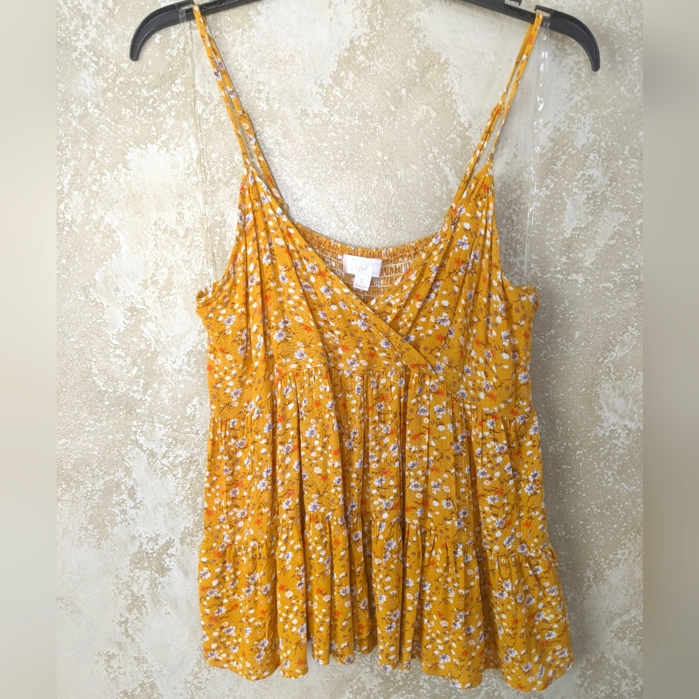 BKK Chance Smocked Tank Top Juniors Sz Small